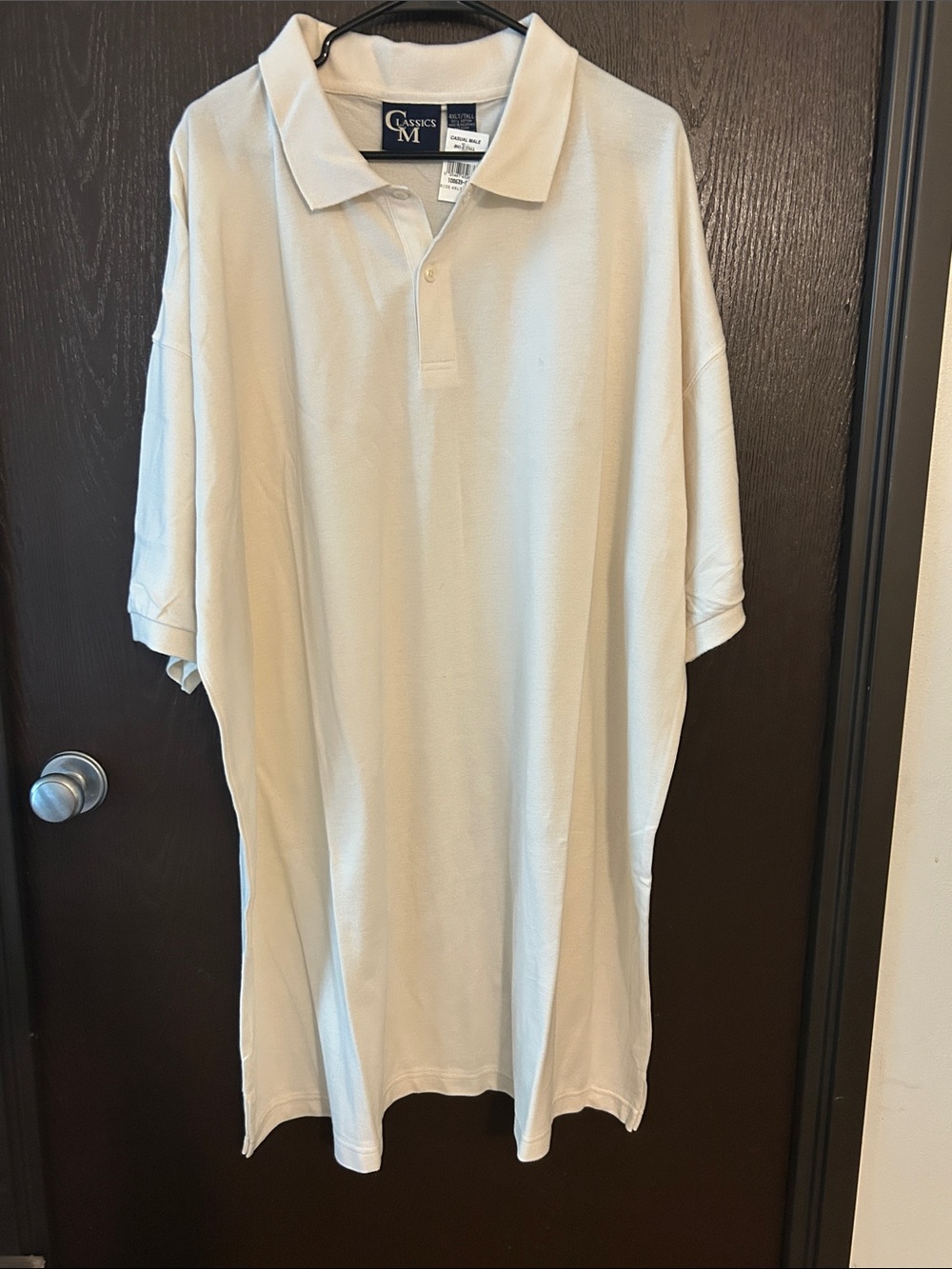 NWT Classics Men 4XLT Classic Men’s Light Cream Pique Cotton Polo Shirt